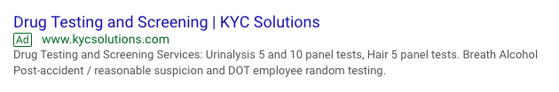 KYC Solutions Search Ads