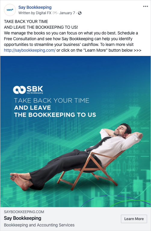 Say Bookkeeping Banner Ads