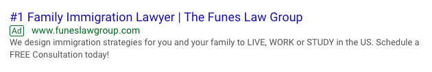 Funes Law Group Search Ads